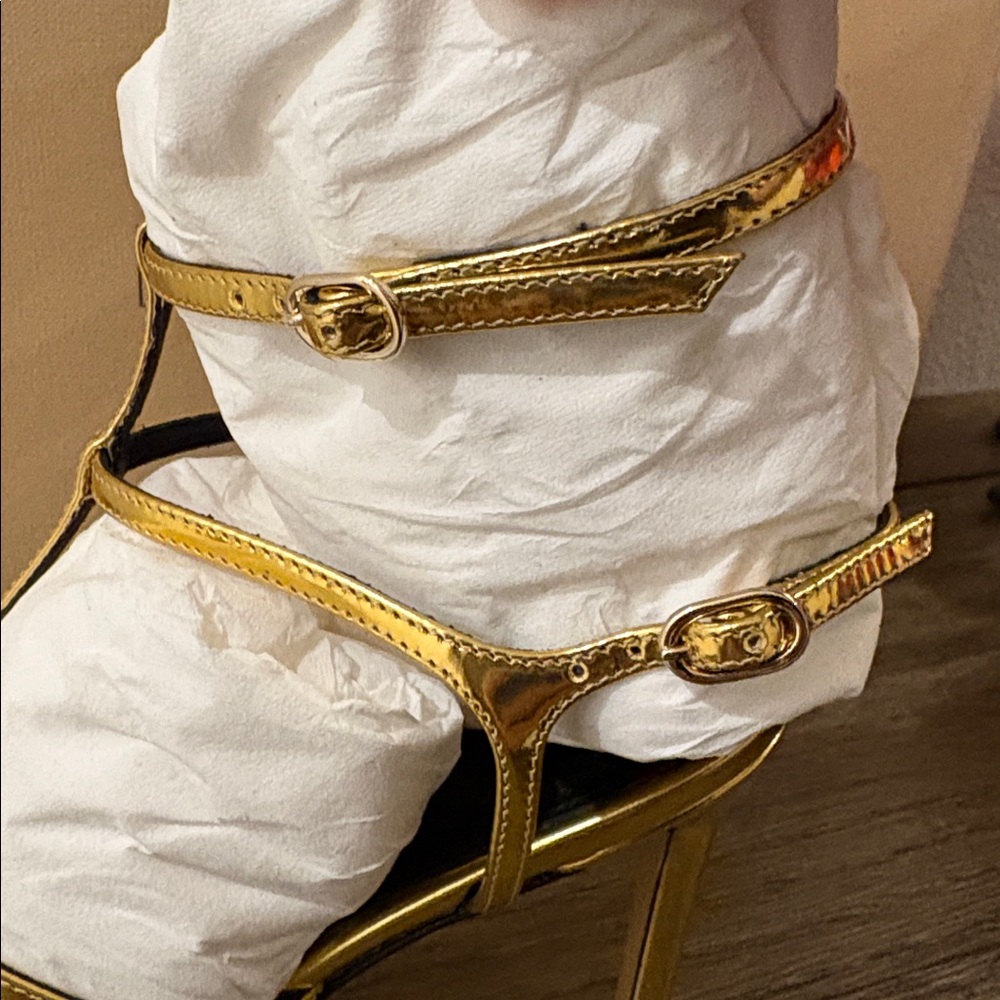 NIB [Alexandre Birman] Amanda 100 Golden Heel Stilettos Women's Multiple Sizes - Picture 11 of 16